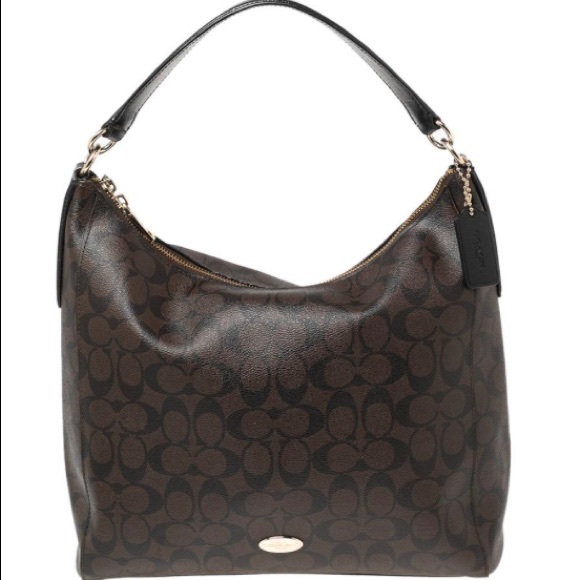 Coach Handbags - 🆕 Coach Brown/Black Signature Canvas and Leather Celeste Hobo Bag